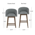 thumbnail image 4 of HH2 Home Upholstered Barrel Back Wood Adjustable Height Swivel Bar Stool, 4 of 19