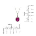 thumbnail image 4 of Oval Cut Genuine Gemstone & 0.11 CT. T.W. Diamond Halo Pendant Necklace in 14K Gold, 4 of 4