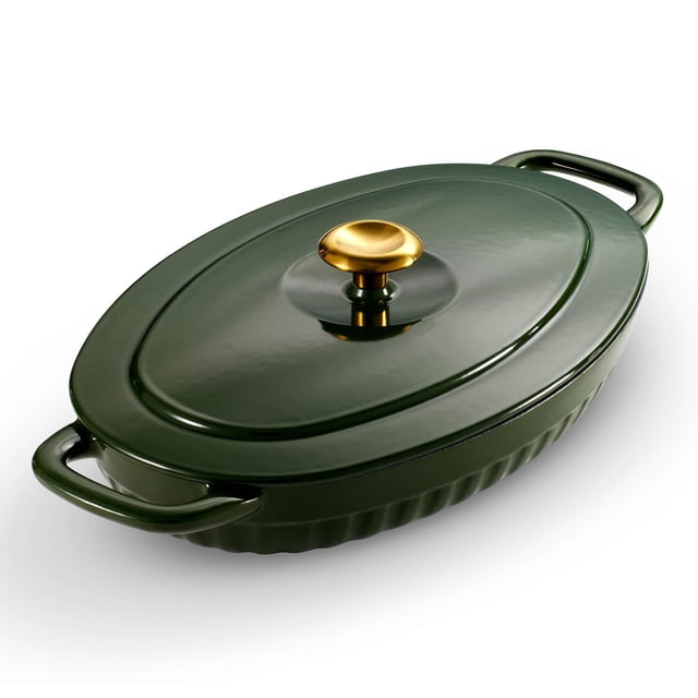 Tramontina 3-QT. Cast Iron Au Gratin with Lid