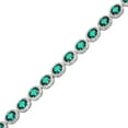 thumbnail image 2 of Oval Cut Gemstone Halo Tennis Bracelet in Sterling Silver, 2 of 5