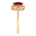 thumbnail image 3 of Lab Created Emerald Cut Gemstone & Diamond Ring in 14K Gold, 3 of 6