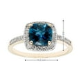 thumbnail image 4 of Cushion Cut Gemstone & 0.18 CT.T.W. Halo Diamond Ring in 14K Gold, 4 of 5