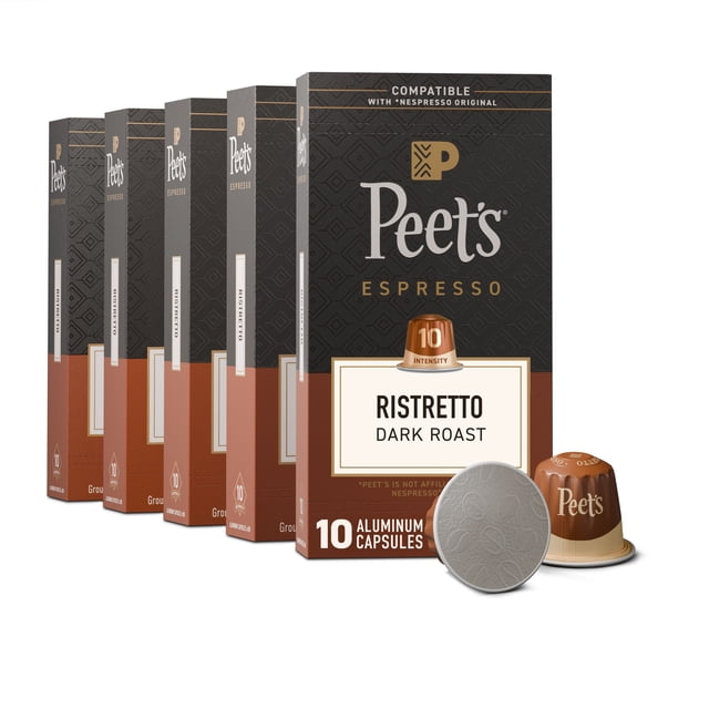Peet's Coffee Ristretto Intensity 10 Dark Roast Coffee Pods, 50 ct.