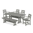 thumbnail image 9 of POLYWOOD Gulf Shores Farmhouse Trestle Dining Set, 6pc, 9 of 9