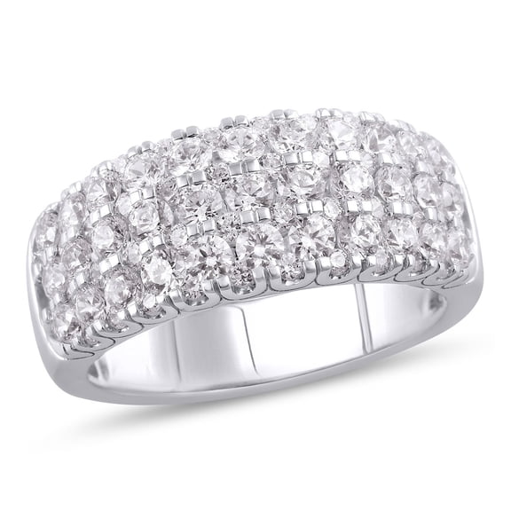 Round Cut Pavé Diamond Band in 14K Gold