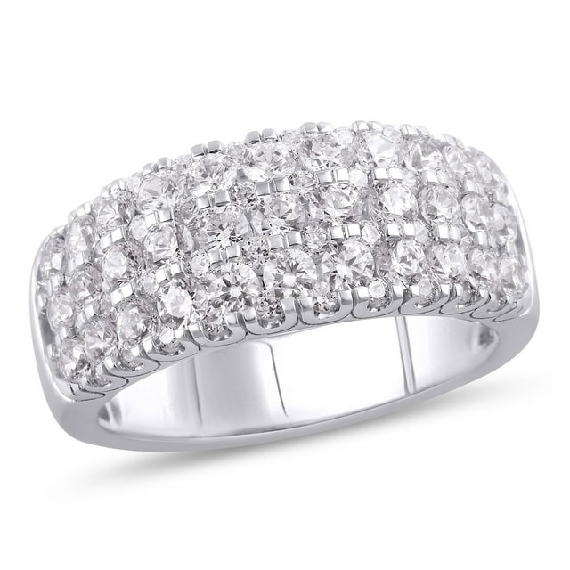Round Cut Pavé Diamond Band in 14K Gold