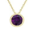 thumbnail image 1 of Round Cut Gemstone Bezel Pendant in 14K Gold, 1 of 6