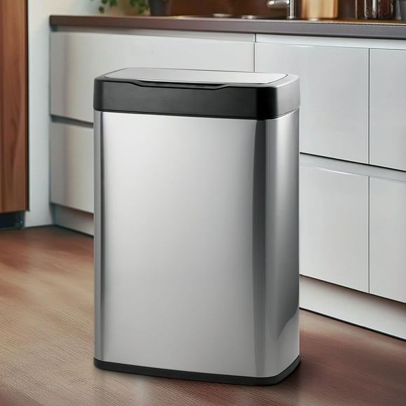 Tramontina Large Stainless Steel Sensor Trash Bin, 13.2 Gal