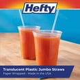 thumbnail image 3 of Hefty Jumbo Translucent Wrapped Plastic Straws, 10.25", 2, 000 ct., 3 of 5