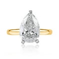 thumbnail image 1 of Lab Created Pear Cut Solitaire Diamond Ring In 18K Gold, 1 of 7