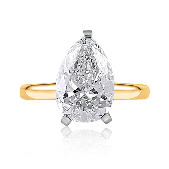 Lab Created Pear Cut Solitaire Diamond Ring