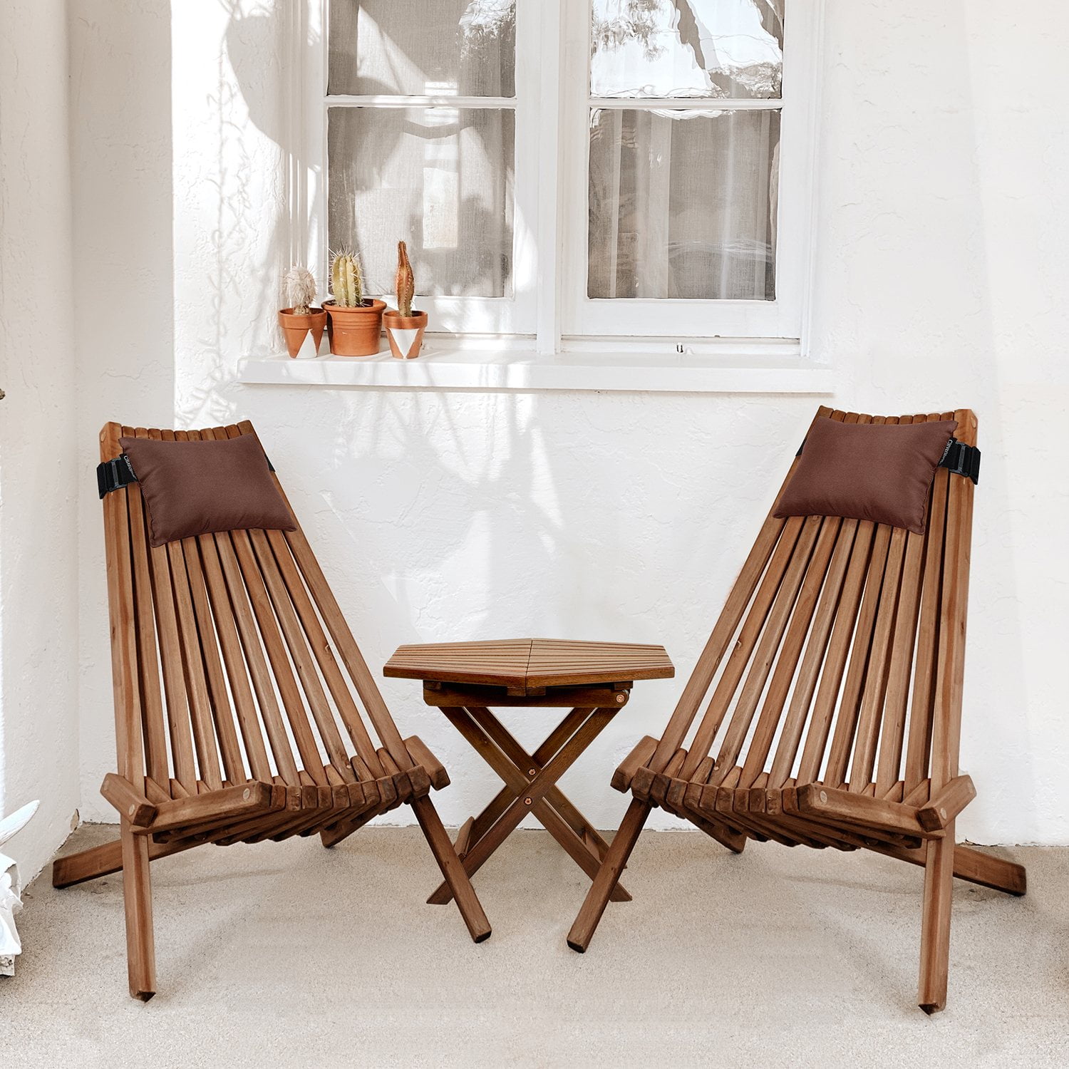 CleverMade Tamarack Outdoor Acacia Wood Patio Set, 7pc - Samsclub.com