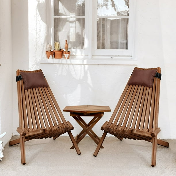 CleverMade Tamarack Outdoor Acacia Wood Patio Set, 7pc