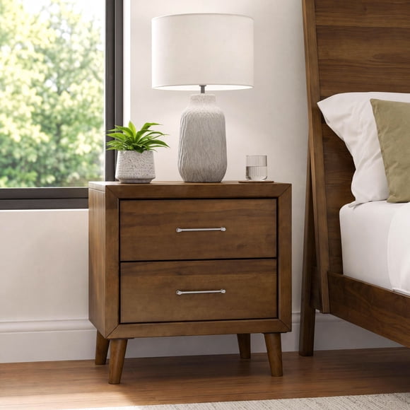 Society Den Zuma 2-Drawer Nightstand in Walnut