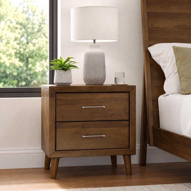 Society Den Zuma 2-Drawer Nightstand in Walnut