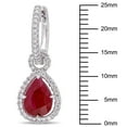 thumbnail image 3 of Ruby and 0.36 CT. T.W. Diamond Teardrop Halo Cuff Earrings in 14K Gold, 3 of 5