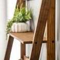 thumbnail image 3 of Frankie 68" Solid Wood Ladder Bookshelf, Brown, 3 of 8