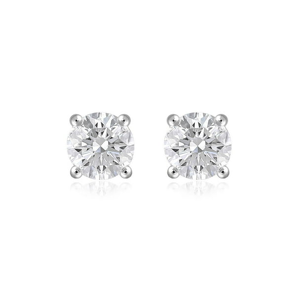 Lab Created Fancy Cut Diamond Stud Earrings in 18K