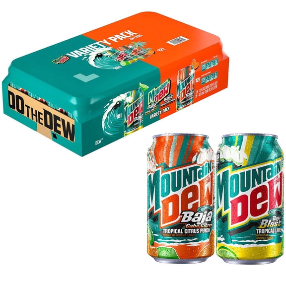 Mountain Dew Baja Blast and Cabo Citrus Variety pack, 12 fl. oz., 28 pk.