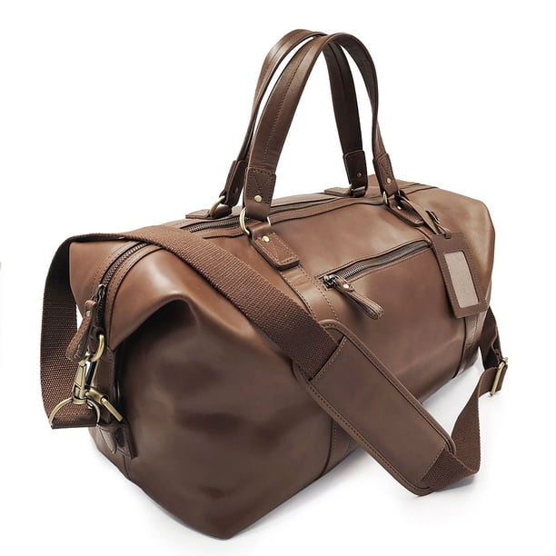 Genuine Leather Travel Bag- Dark Brown - Samsclub.com