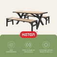 thumbnail image 13 of Keter Porto Resin Outdoor Picnic Table Furniture Set, 3pc, 13 of 16