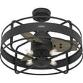 thumbnail image 1 of Hunter 27 inch Circulus Matte Black Caged Ceiling Fan with LED Light Kit and Handheld Remote, Black, 1 of 15