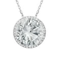 thumbnail image 1 of Lab Created Round Gemstone and 0.12 Diamond Halo in Serling Silver, 1 of 6