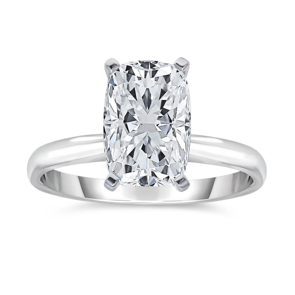Lab Created Elongated Cushion Cut Diamond Ring