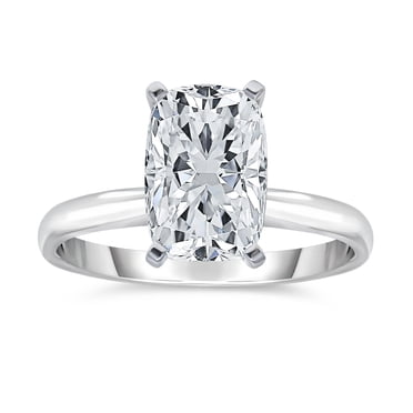 Lab Created Elongated Cushion Cut Diamond Ring