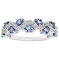thumbnail image 1 of Round Cut Genuine Gemstone and Diamond Accent Band in 14K Gold, 1 of 4