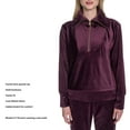 thumbnail image 5 of Halston Women's Velour Quarter-Zip Pullover, 5 of 8