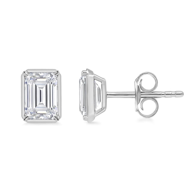 Lab Created Fancy Cut Diamond Stud Earrings in 14K Gold