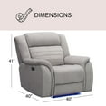 thumbnail image 6 of Tristan 3pc Fabric Power Reclining Set with Heat and Massage, Gray, 6 of 23