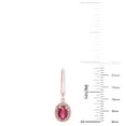 thumbnail image 5 of Oval Cut Genuine Gemstone and 0.16 CT. T.W. Diamond Dangle Earrings in 14K Gold, 5 of 5