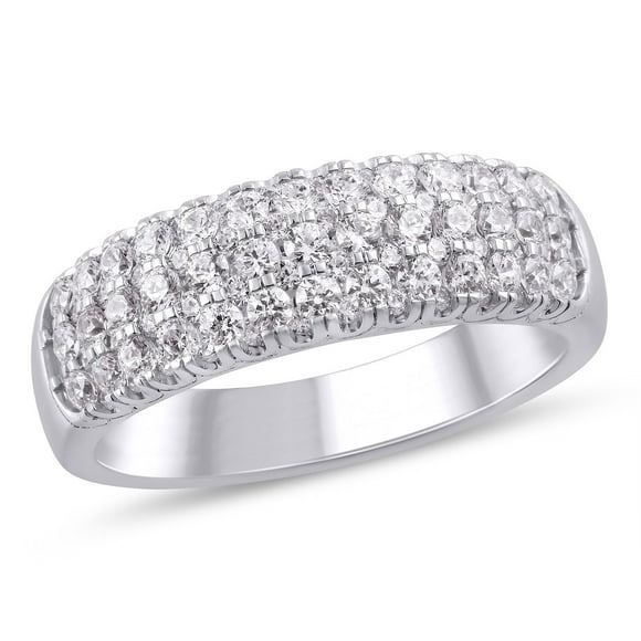 Round Cut Pavé Diamond Band in 14K Gold