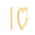 thumbnail image 3 of Open Heart Hoop Earrings in 14K Gold, 3 of 6