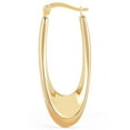 thumbnail image 2 of Elongated Oval Hoop Earrings in 14K Gold, 2 of 3