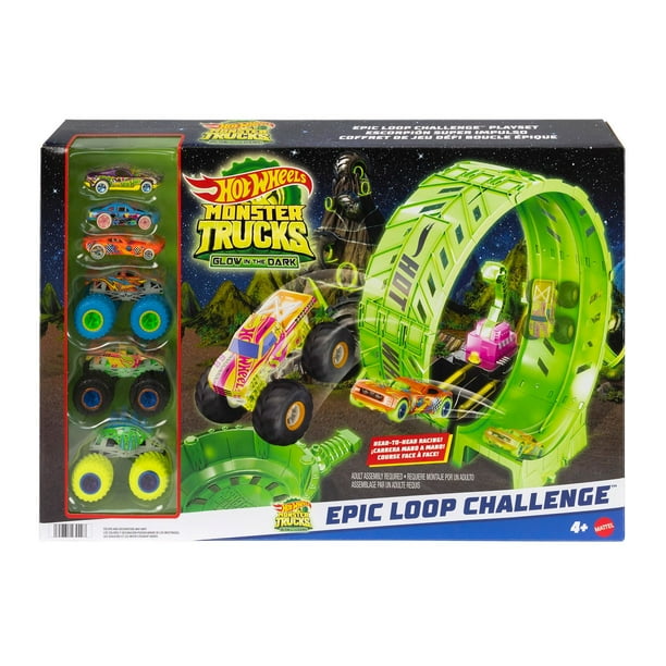 Hot Wheels Monster Trucks Glow in the Dark Epic Loop Challenge