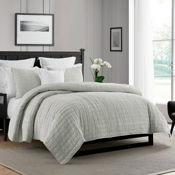 Swift Home Oversized Crinkle Enzyme Wash Quilted Coverlet
