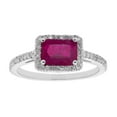 thumbnail image 1 of Emerald Cut Gemstone & 0.23 Halo Diamond Ring in 14K Gold, 1 of 4