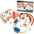 thumbnail image 1 of 60 Piece Wooden Train Set, 1 of 5