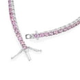 thumbnail image 3 of Lab Created White Sapphire Round Cut Gemstone Tennis Bracelet in Sterling Silver, 3 of 6