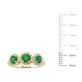 thumbnail image 5 of Round Cut 3 Stone Gemstone and 0.19 CT. T.W. Halo Diamond Ring in 14K Gold, 5 of 5