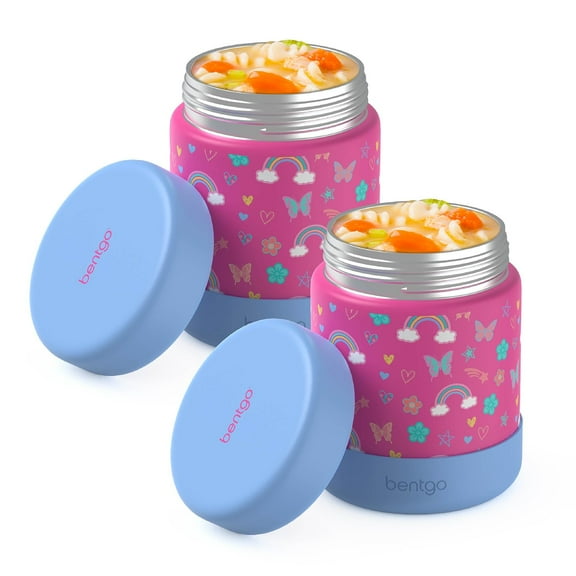 Bentgo Kids 2-Pack Stainless Steel Food Jar, Assorted Designs