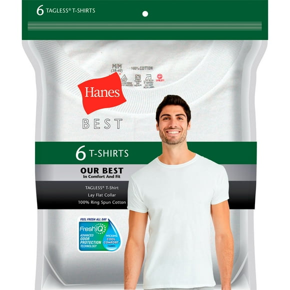 Hanes Men's Best 6-Pack Crew T-Shirt (Assorted Colors)