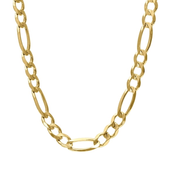 Solid Figaro Chain Necklace in 14K Gold