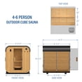 thumbnail image 12 of Backyard Discovery 4-6 Person Cedar Outdoor Cube Sauna with Electric Heater & Glass Door, 12 of 13
