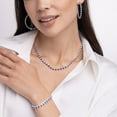 thumbnail image 5 of Round Cut Lab Created Gemstone Tennis Necklace in Sterling Silver, 5 of 5
