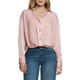 thumbnail image 1 of Express Women's Satin V-Neck Shirt, 1 of 7