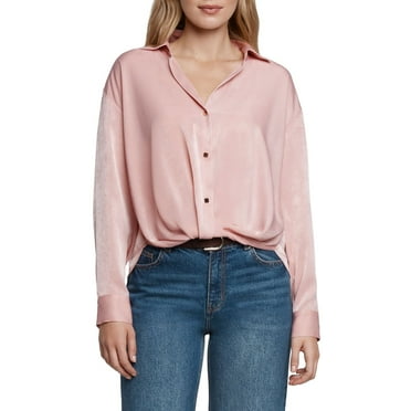 Express Women's Satin V-Neck Shirt